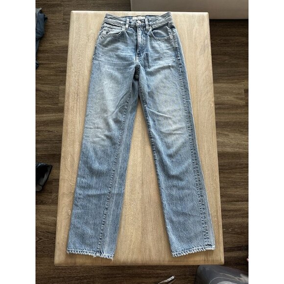 SLVRLAKE London Straight Leg High Rise Jeans in Heartache Size 23 - Picture 3 of 13